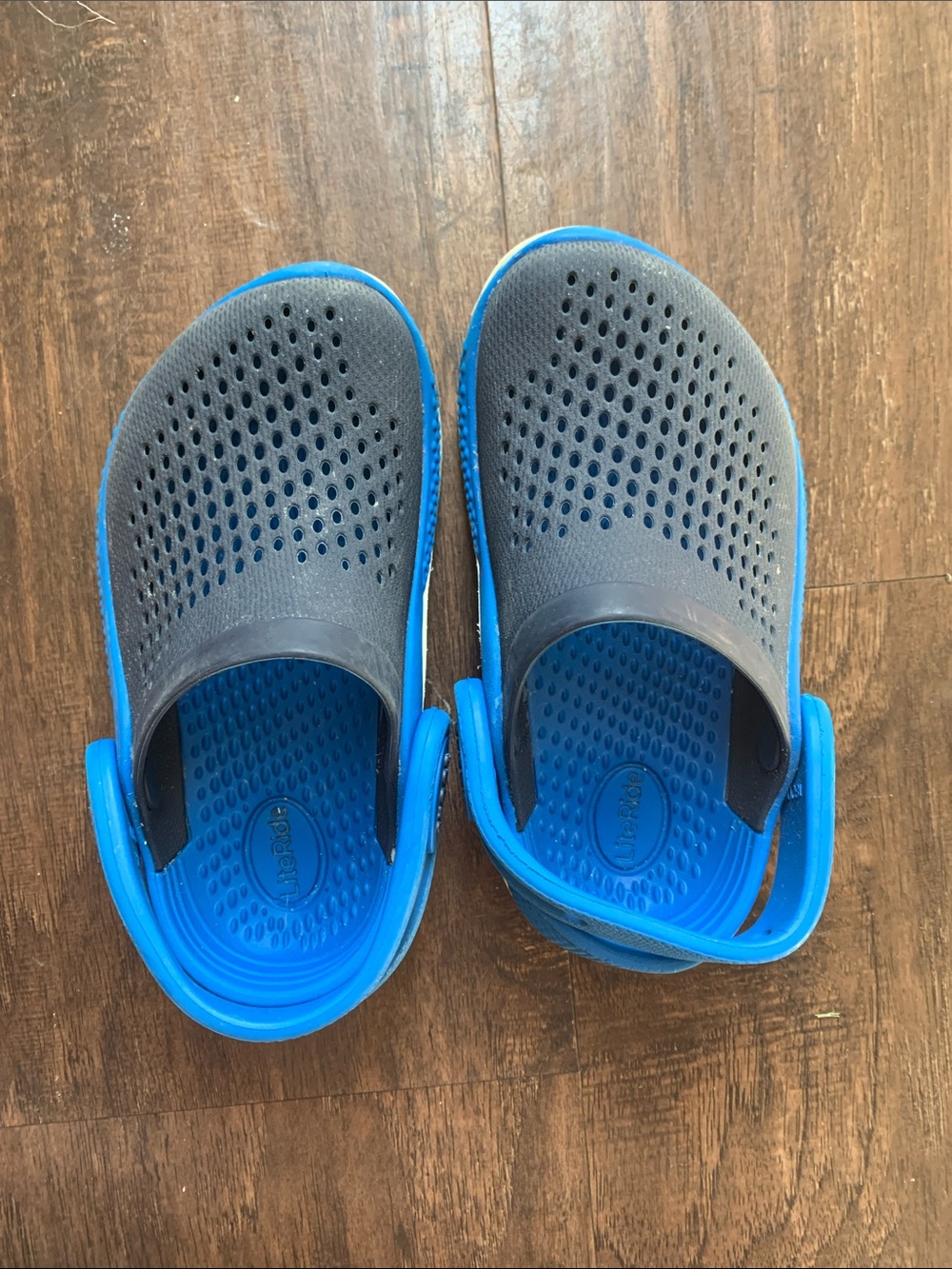 CROCS Kids Slip-On Clogs in Navy and Bright Blue